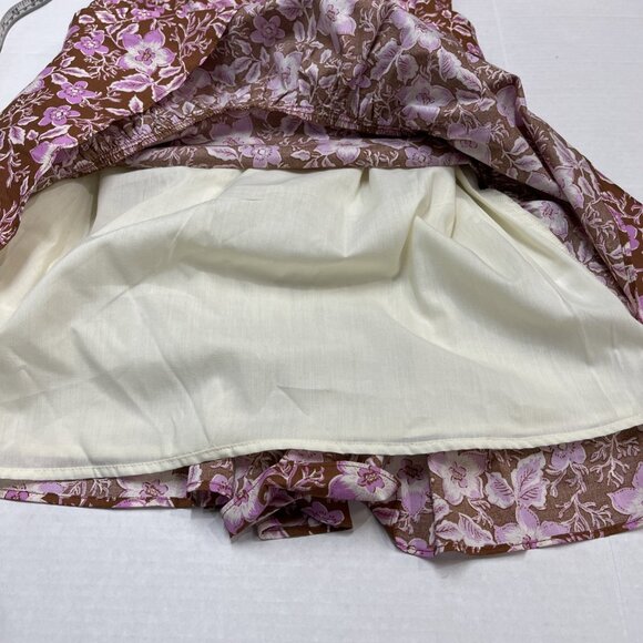 Jason Wu Dress Womens L Mauve One Shoulder Puff Sleeve Belted Floral Mini Party - Picture 8 of 9